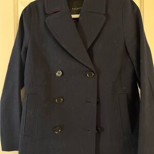 Talbots Navy Double-Breasted Peacoat
